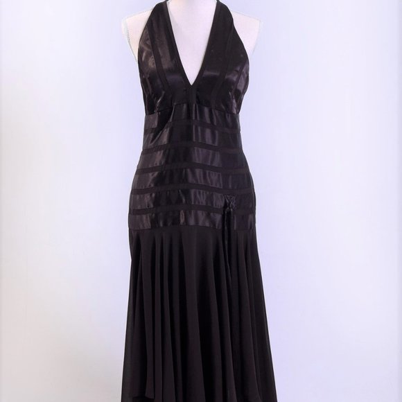 Jessica Howard Chocolate Luscious Deep Brown Halter Dress Size 6 - Picture 1 of 5